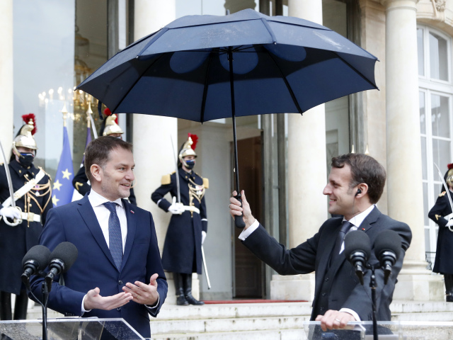 Emmanuel Macron a Igor Matovič, Paríž 3. 2. 2021