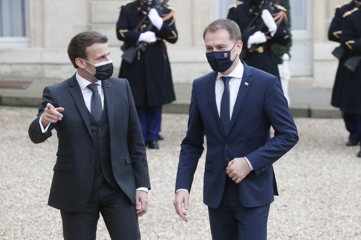 Emmanuel Macron / Igor Matovič /