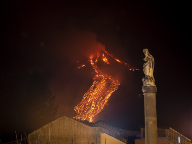 Taliansko Sicília sopka Etna erupcia
