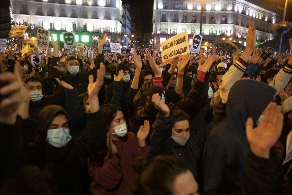Spain-Rapper Protests