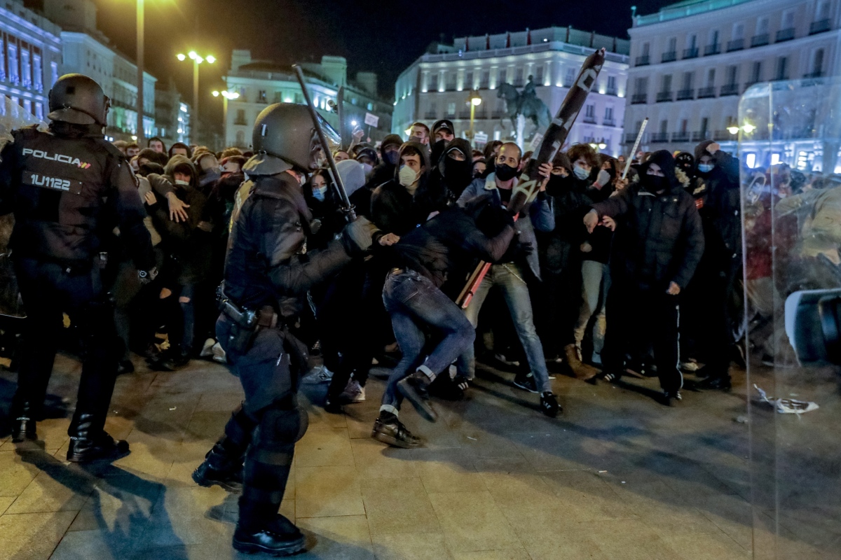 Spain-Rapper Protests