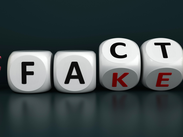 The facts and fake news around the coronavirus distinguish. 3d illustration.
