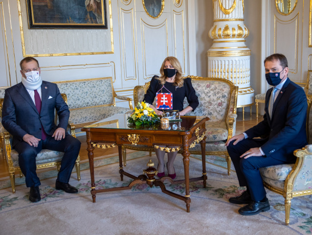 prezidentský palác stretnutie Kollár Čaputová Matovič