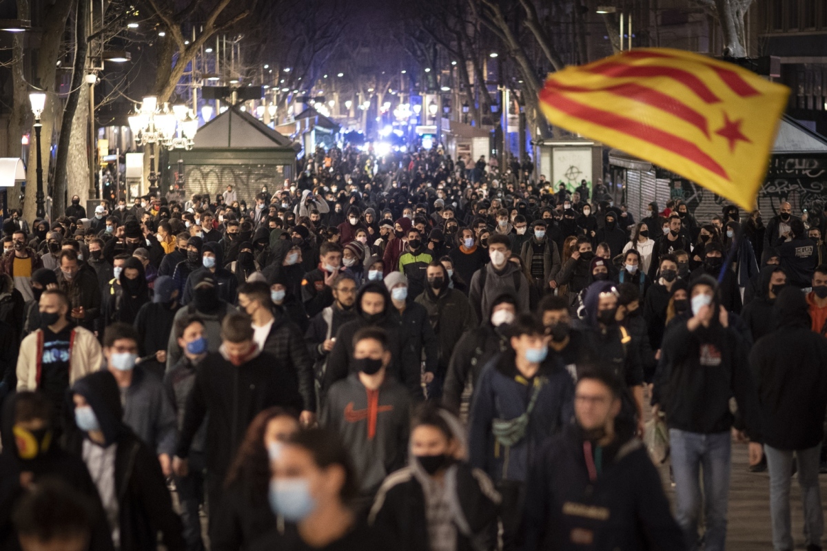 Spain Rapper Protests