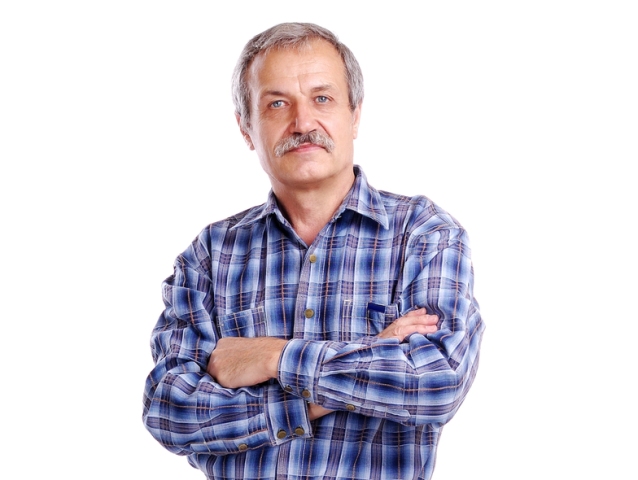 muž, chlap, dedko, založené ruky
