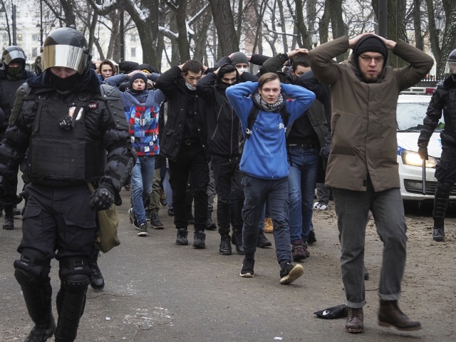 Russia Navalny Flashlight Protest