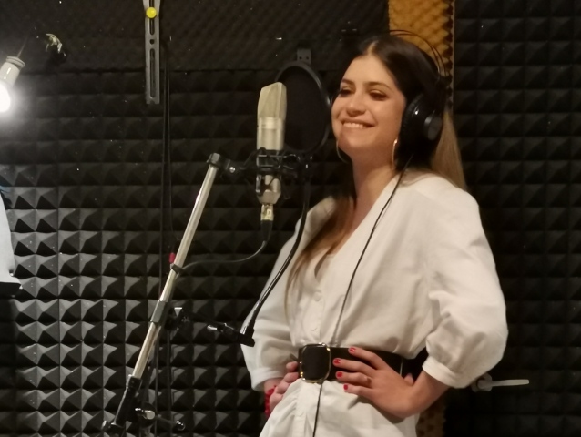 Vanessa Sarkoeziova v nahravacom studiu. Foto autor