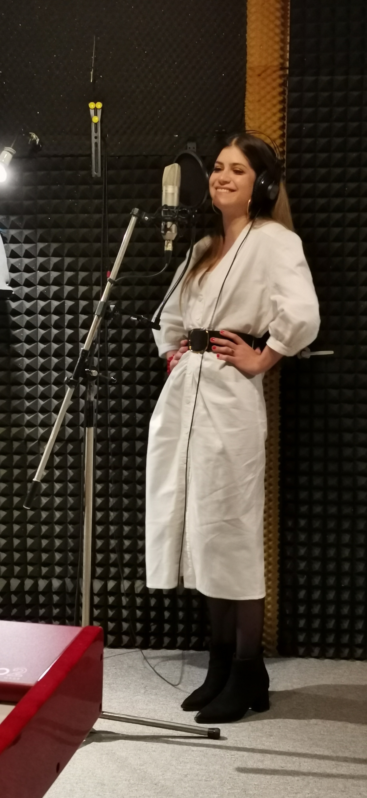 Vanessa Sarkoeziova v nahravacom studiu. Foto autor