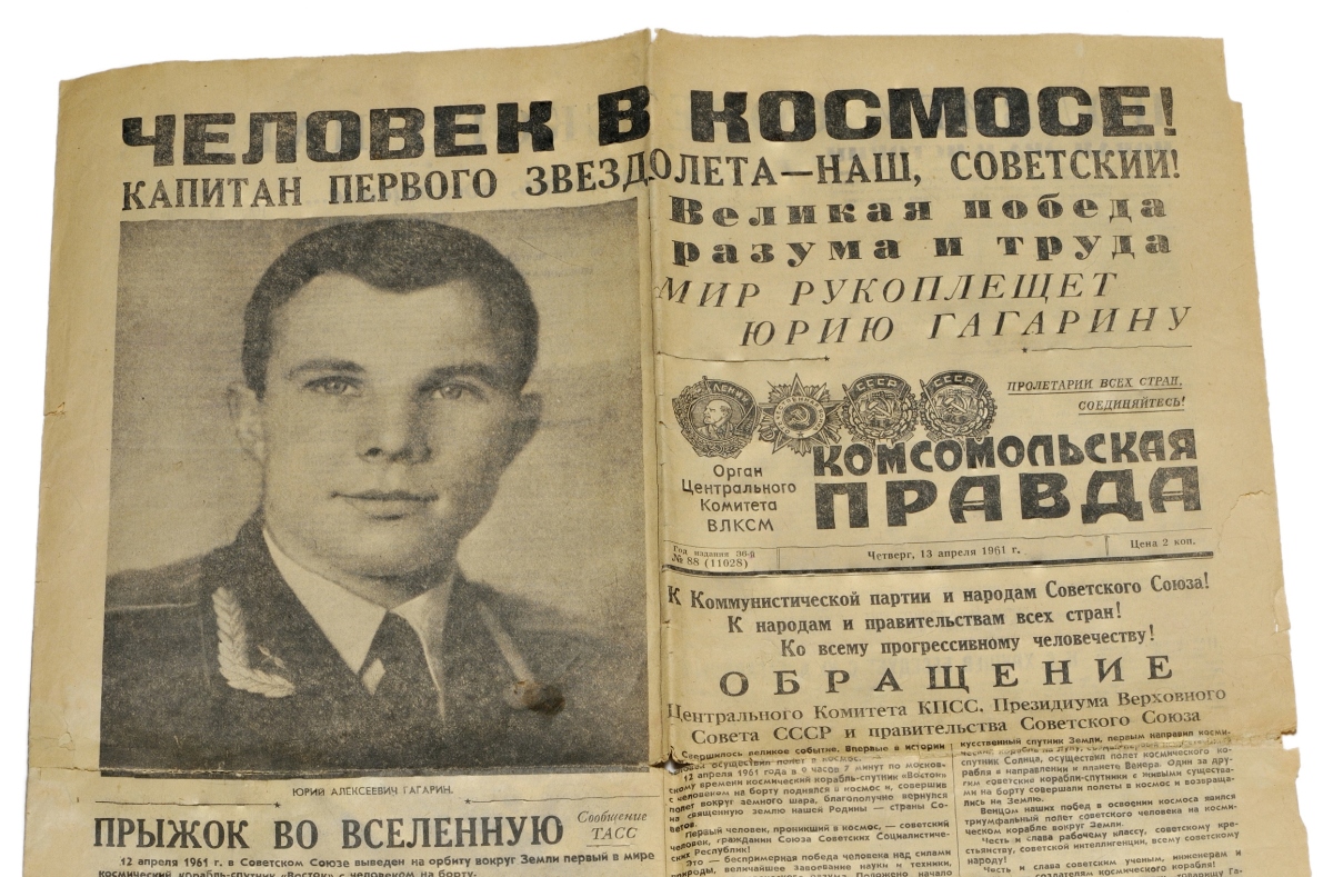 Komsomolskaja Pravda, titulná strana, Jurij Gagarin