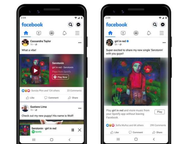 Facebook, Spotify, hudobná služba