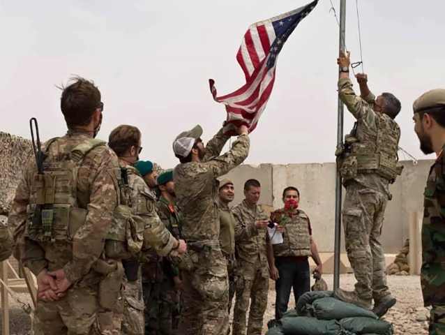 Afganistan / USA / Vlajka / Armáda / Vojak /