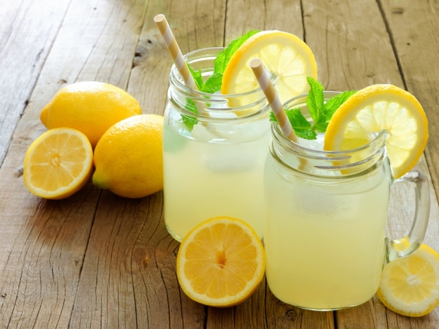 mäta, limonáda, citrón,