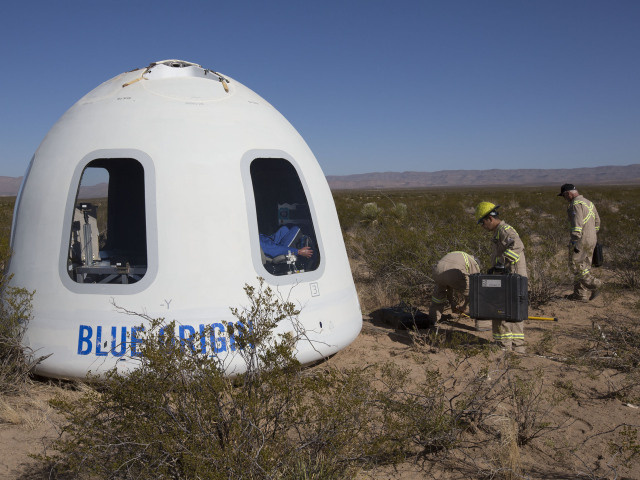 USA vesmír Blue Origin let prvý posádka