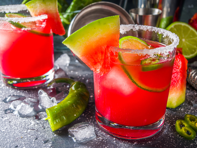 Melónová margarita, melón, koktejl, koktail, miešaný drink
