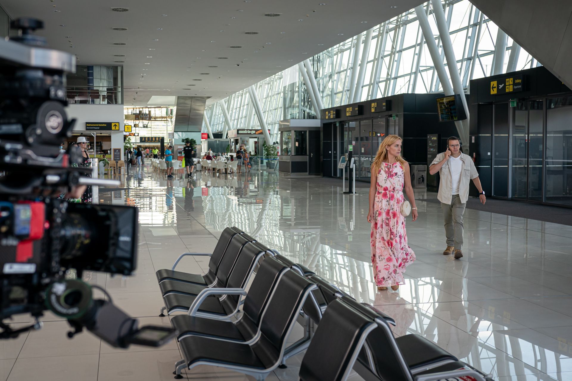 Záber z nakrúcania filmu Villa Lucia.