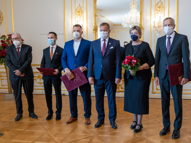 Preberanie štátnej ceny Jozefa Miloslava Hurbana