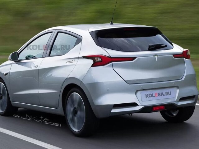 Tesla C - hatchback ilustrácia 2021