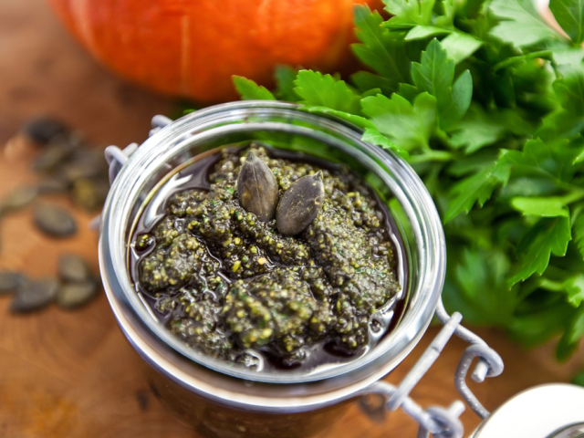 pesto, tekvica, jadierka