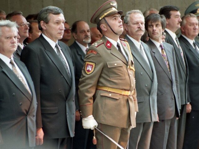 výročie SNP, 1994, Rudolf Kováč, Jozef Moravčík, Ivan Gašparovič, Peter Weiss, Ľudovít Černák, Michal Kováč, ústavní činitelia