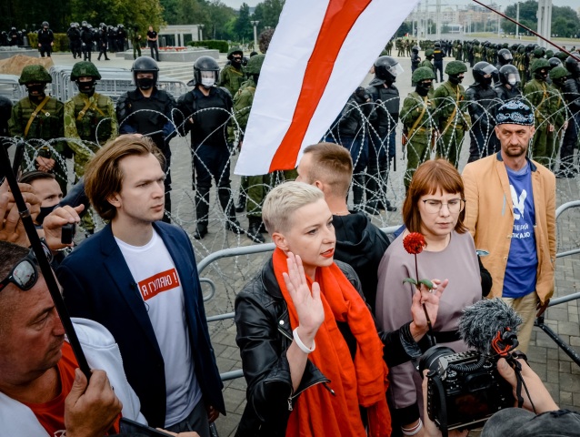 Maryja Kalesnikavová, Bielorusko, protest, vojaci