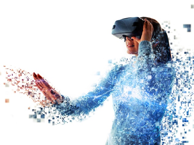 virtuálna realita, IT, digitálne zručnosti, žena, virtuálne okuliare, moderné technológie
