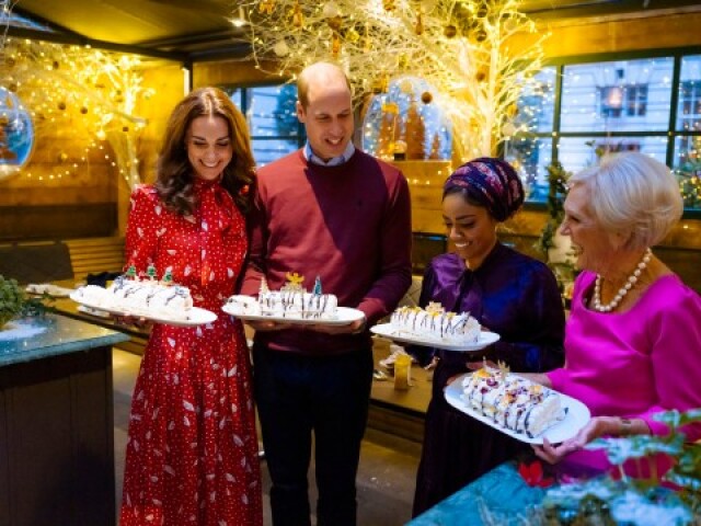 Kráľovský pár s obľúbenou kuchárkou Mary Berry.