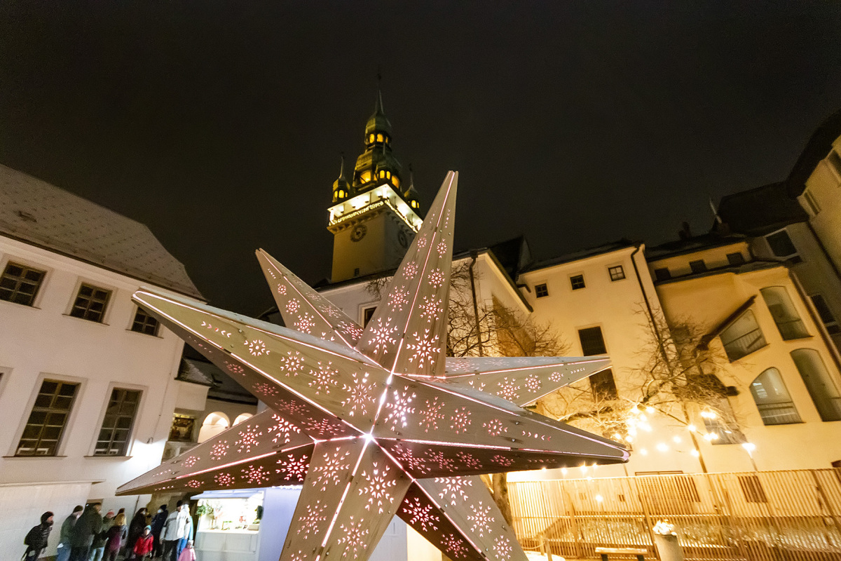 Brno, veža, Stará radnica, Vianoce
