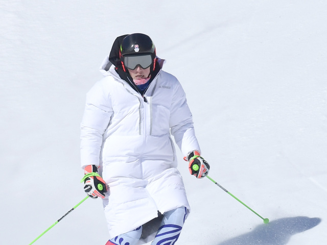 Čína Peking ZOH2022 alpské lyžovanie tréning