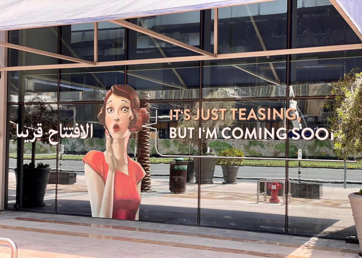 Coko Sanel na fasade v Dubai Mall