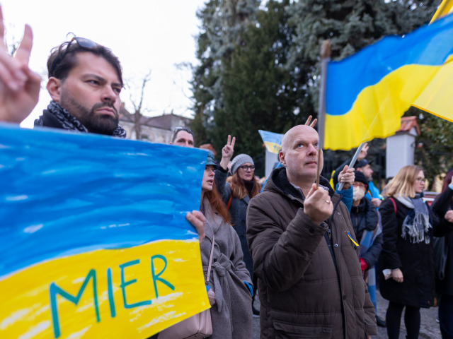 Protest pred ruskou ambasádou ukrajina