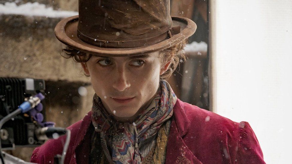Timothée Chalamet sa v októbri 2021 podelil na sociálnych sieťach s fotografiou vytvorenou počas nakrúcania filmu Wonka v britskom Dorsete.