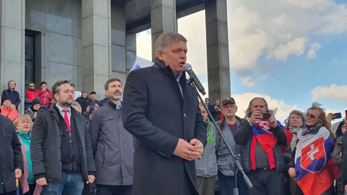 Smer, protest, Slavín