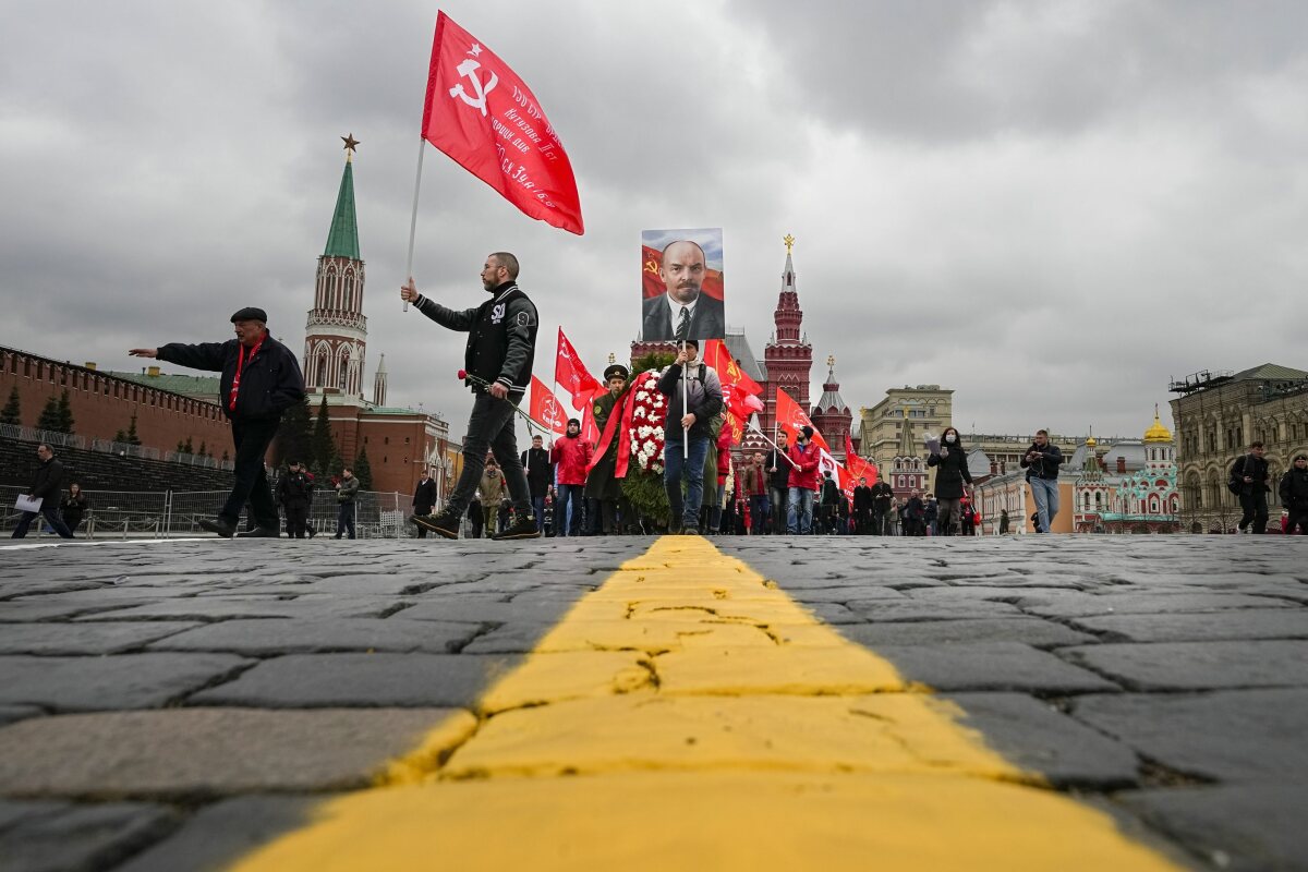 Rusko komunisti Lenin výročie Moskva