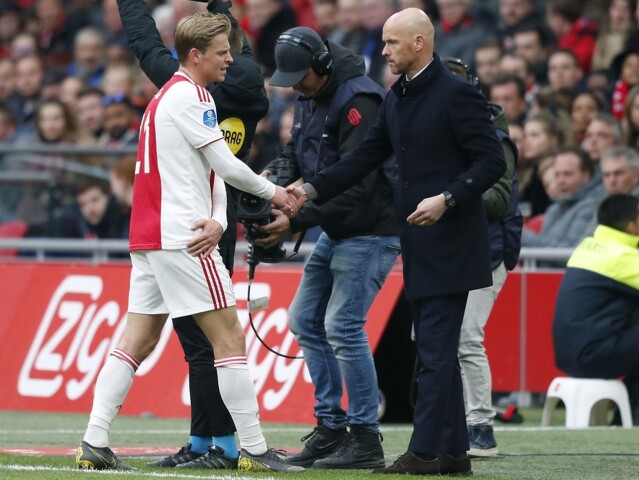 Frenkie de Jong a Erik ten Hag.