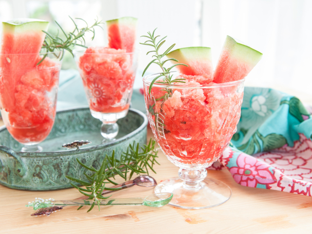melón, sorbet, letný dezert, zmrzlina