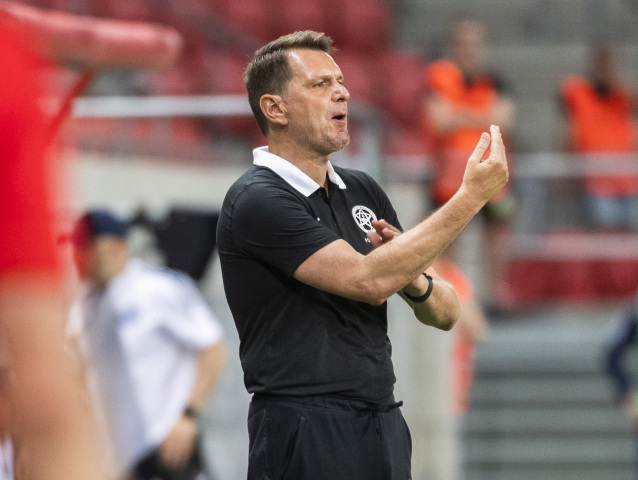 Štefan Tarkovič počas zápasu s Kazachstanom.