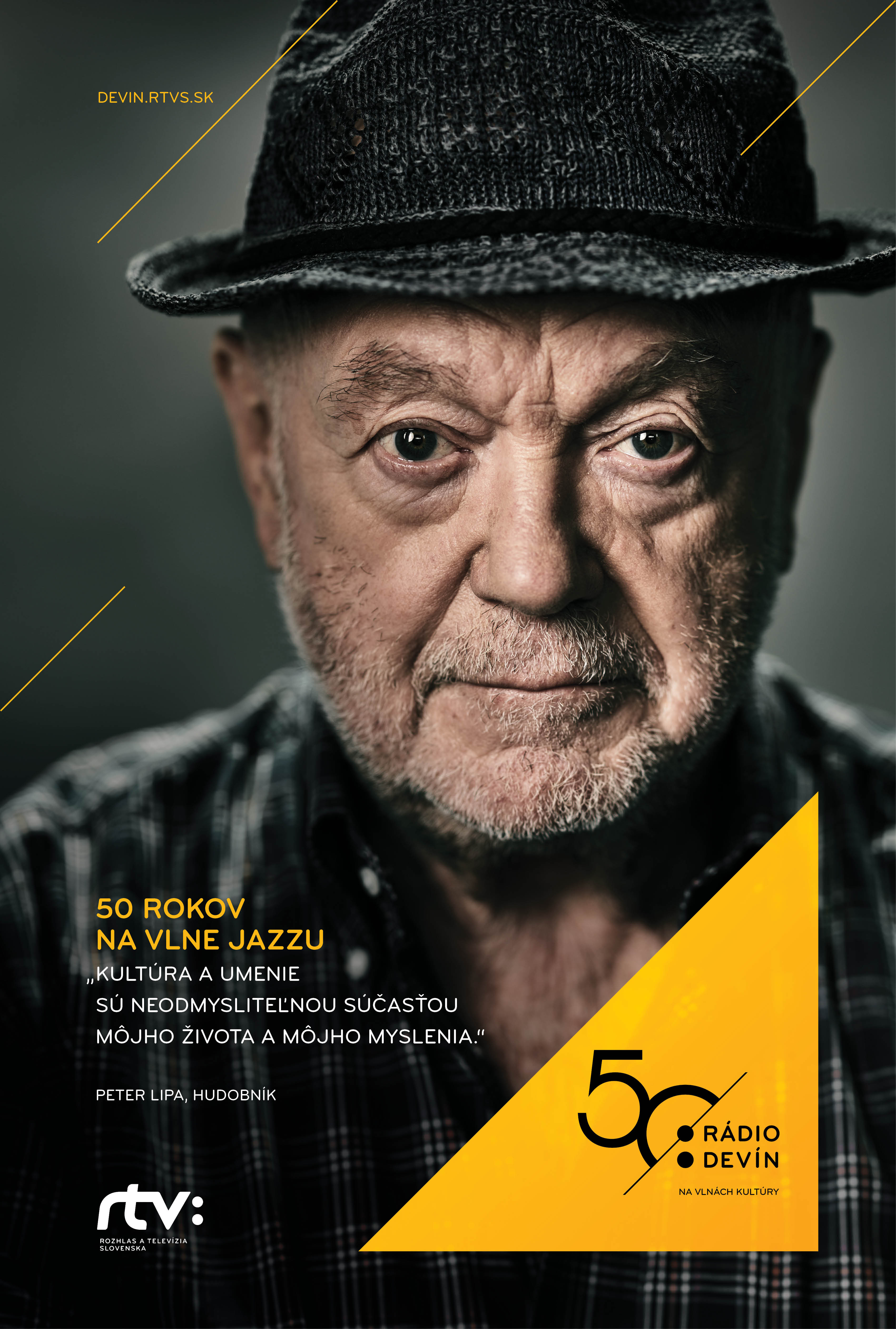 Peter Lipa v kampani Rádia Devín.