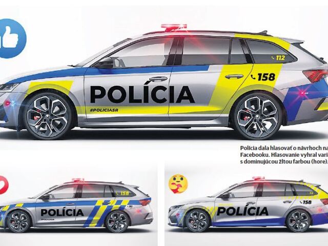 policajné autá, nové farby