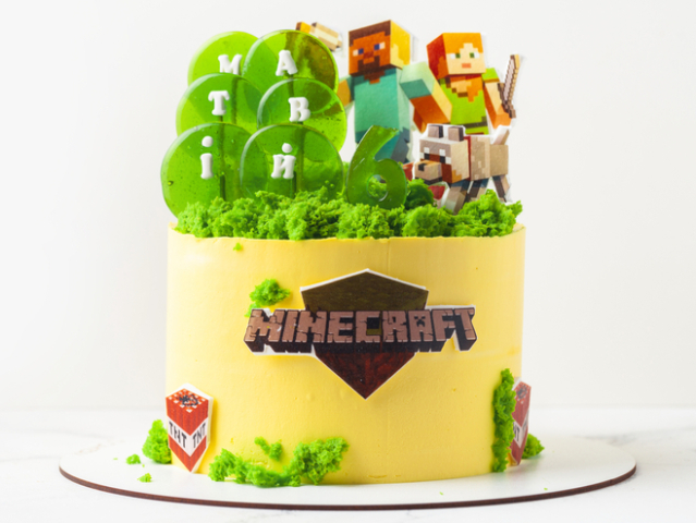 torta, minecraft, oslava, deti