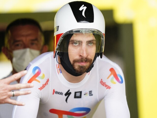 Peter Sagan na štarte 13,2 kilometrov dlhej časovky.