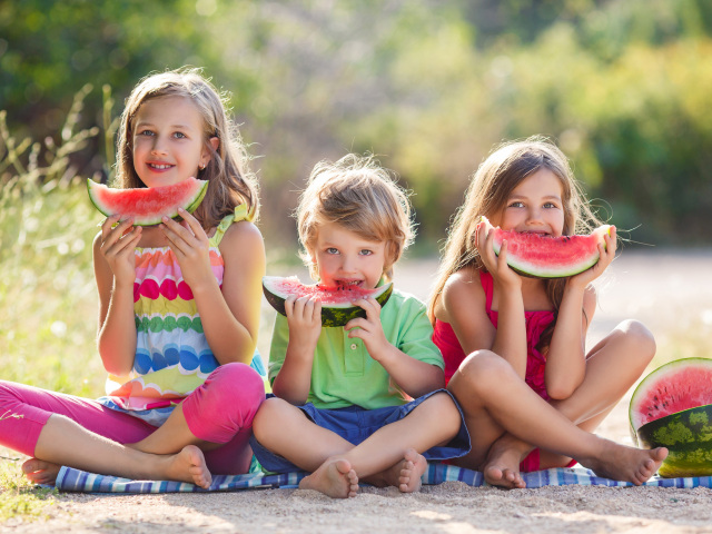 deti, leto, melón