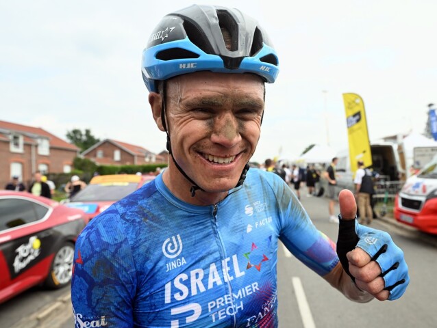 Simon Clarke z tímu Israel-Premier Tech po prašnej 5. etape.
