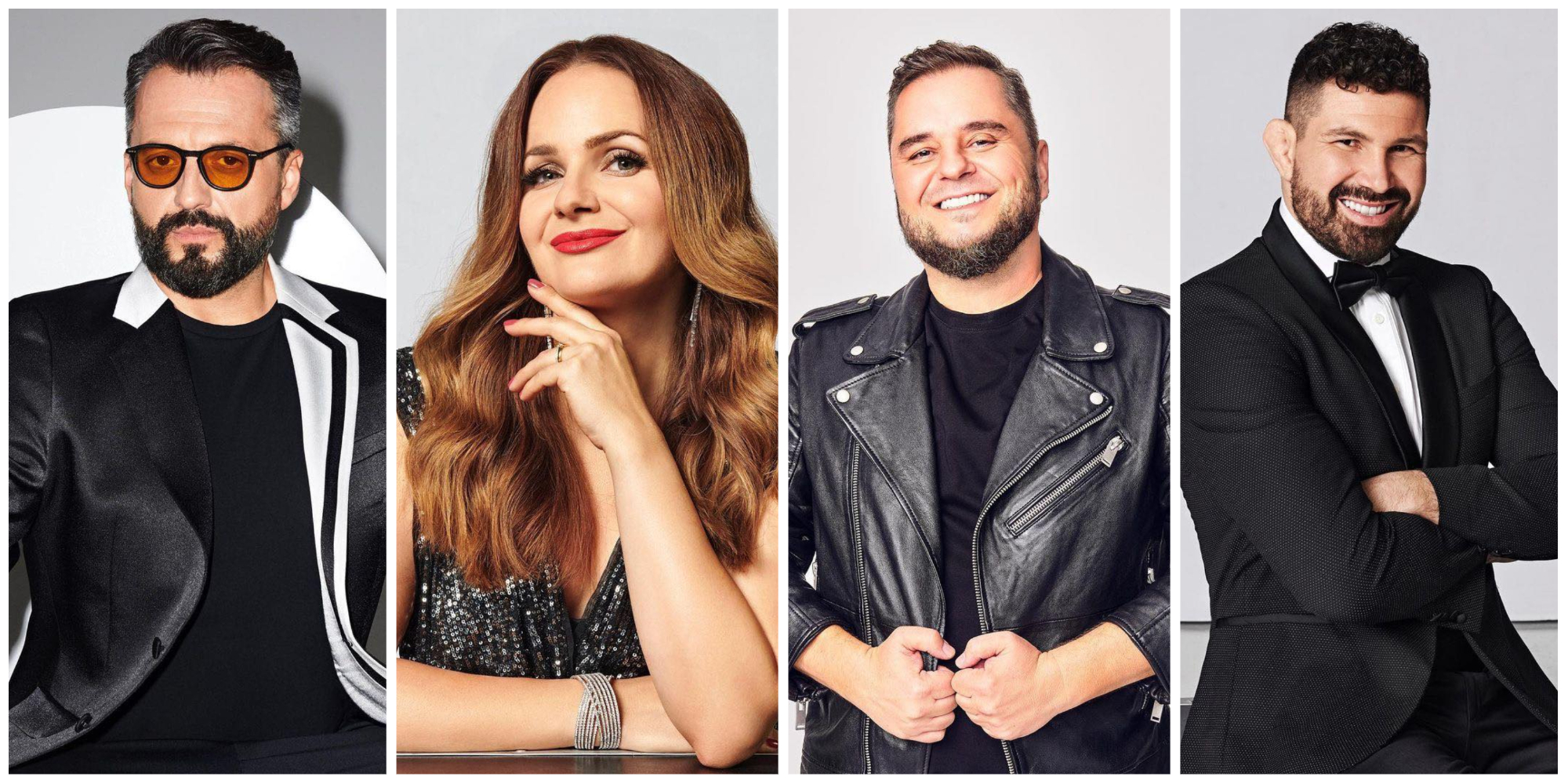 Zloženie poroty siedmej série šou Tvoja tvár znie povedome (zľava): Marián Čekovský, Zuzana Kubovčíková Šebová, Kuly, Attila Végh.