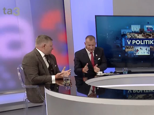 Robert Fico a Boris Kollár v televízii ta3