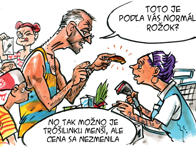 Danglár, karikatúra,potraviny
