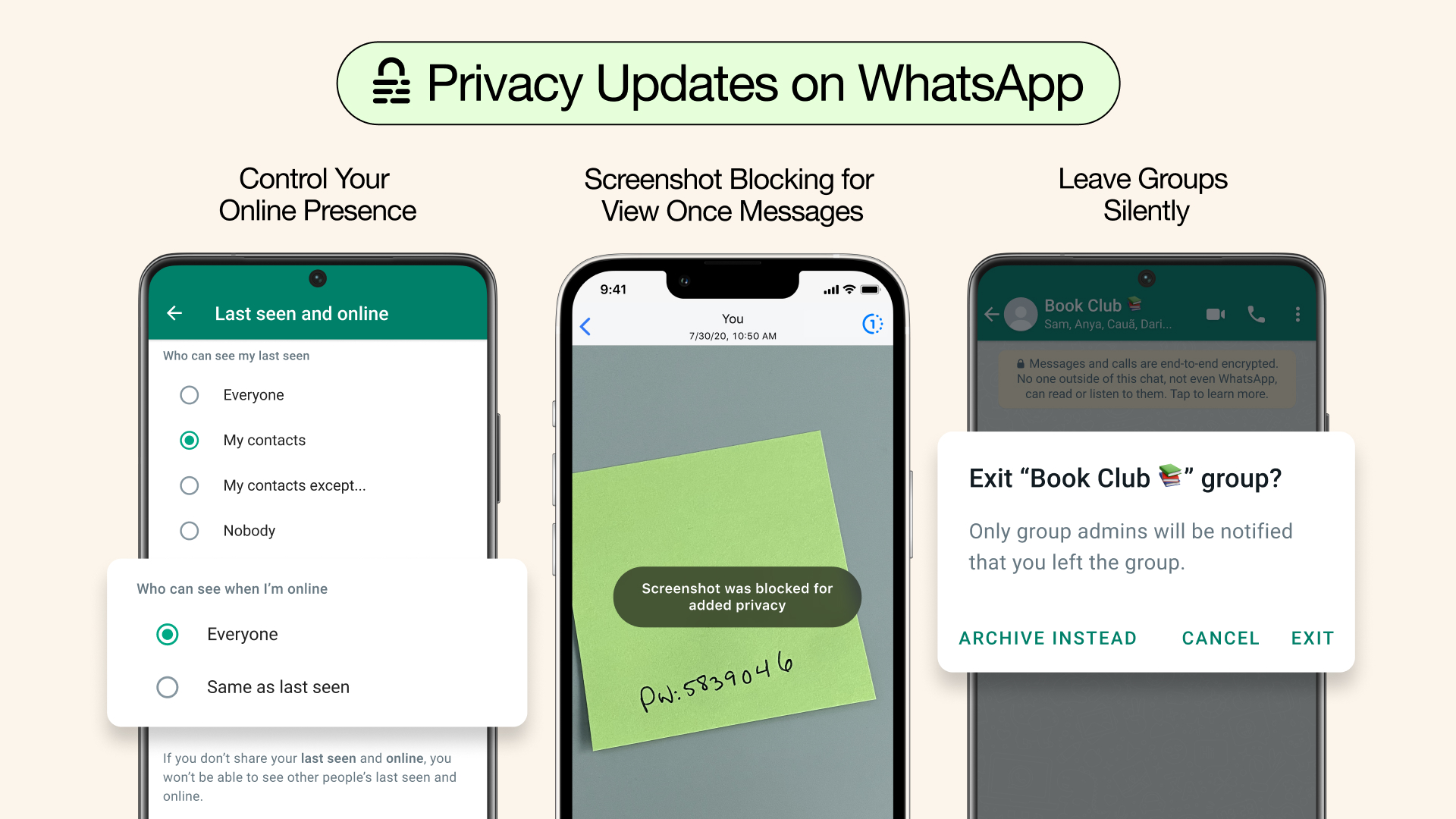 WhatsApp prináša niekoľko nových funkcií na ochranu súkromia.