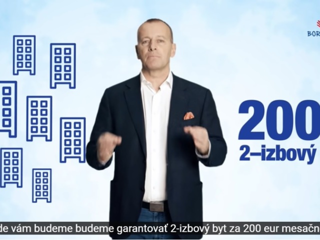 Boris Kollár v predvolebnom videu o nájomných bytoch.