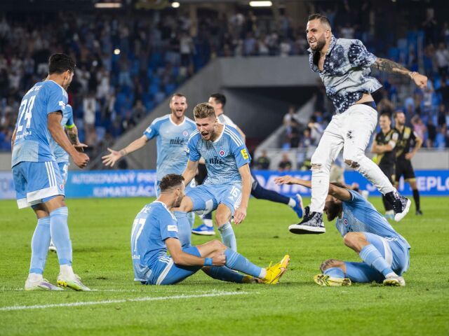 SR šport futbal EKL play off odvety Slovan Mostar BAX