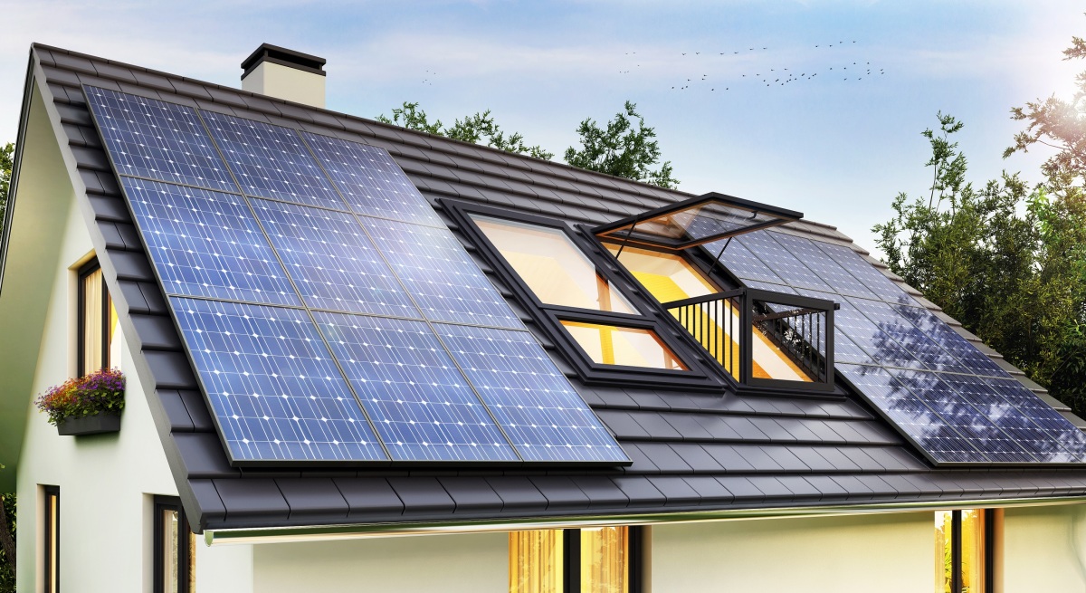 solárne panely, strecha, slnečná energia