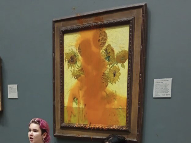 Británia aktivisti galéria van Gogh obraz protest